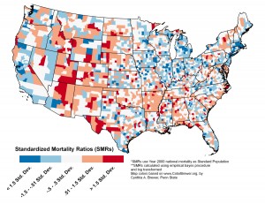 Standard Mortality Rates by County